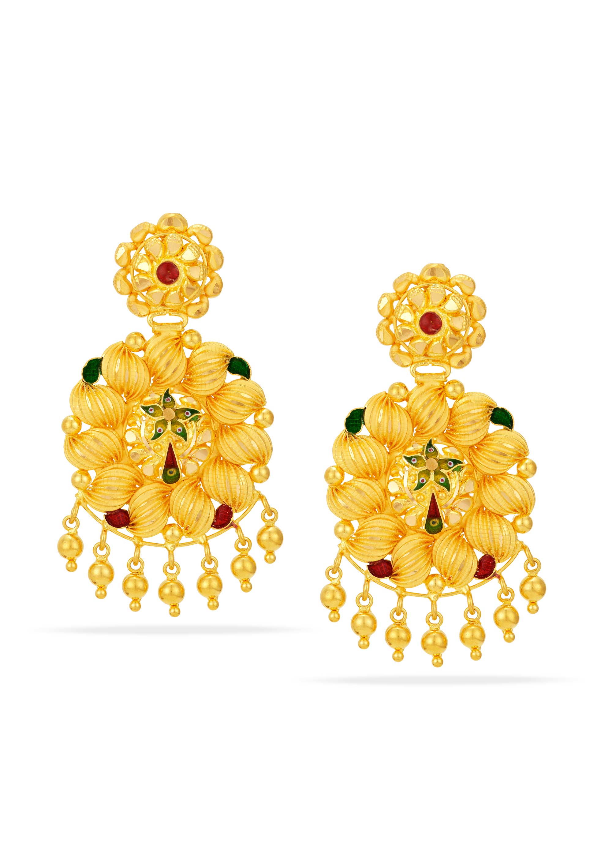 Nakshatra-Inspired Enamel 22K Gold Hanging Earring