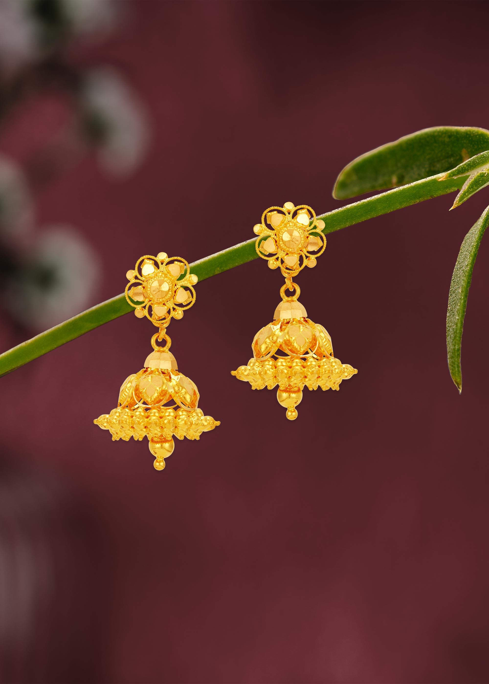 Classic 22K Gold Detachable Jhumka Earring