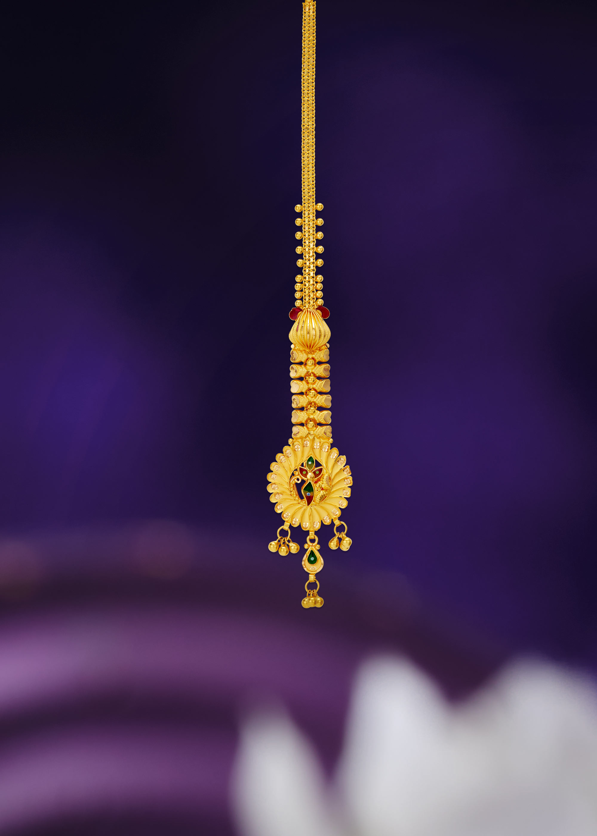 Trendy Multi-Enamelled 22K Gold Maang Tikka