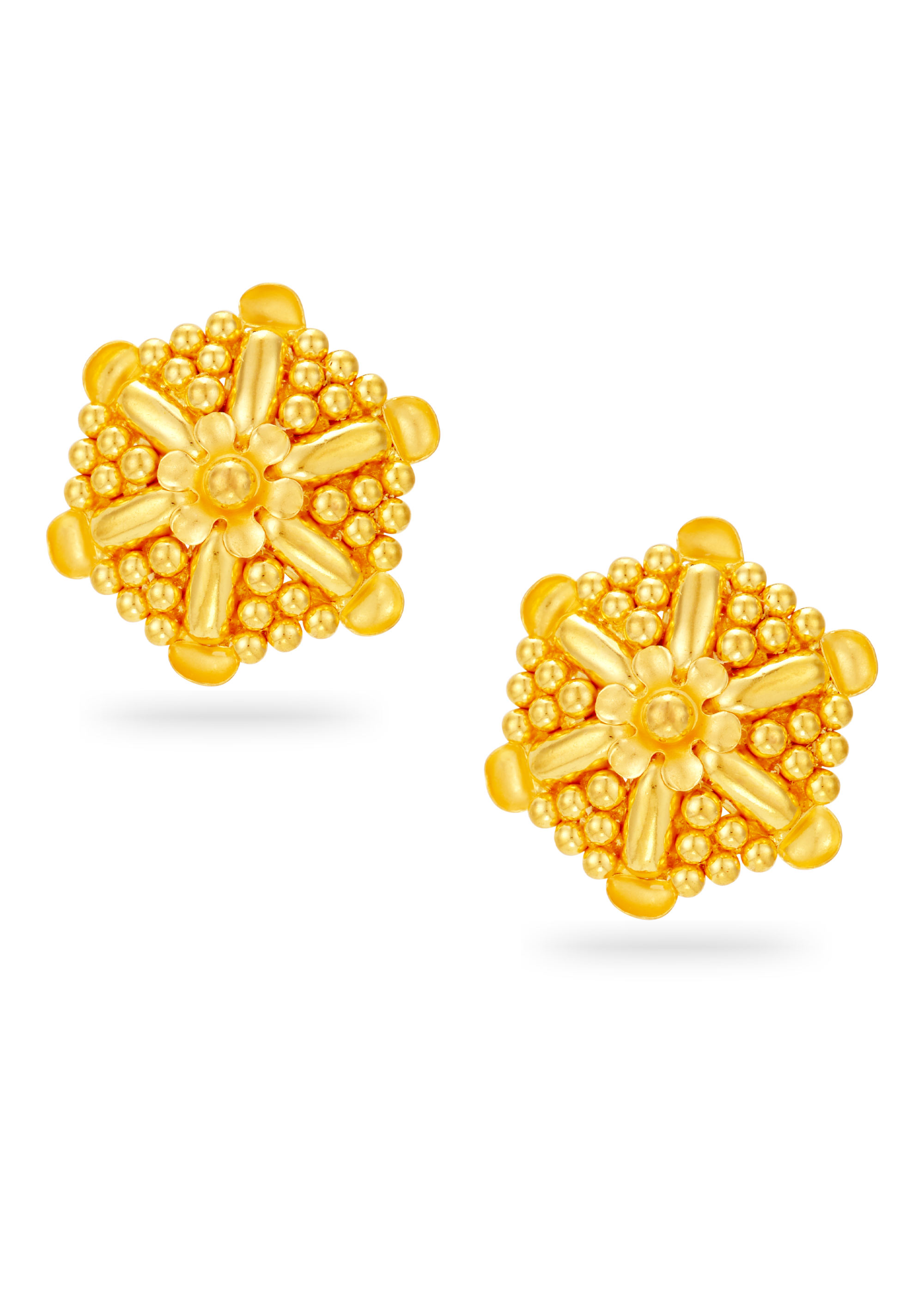Radiant Triangle 22K Gold Star Stud Earring