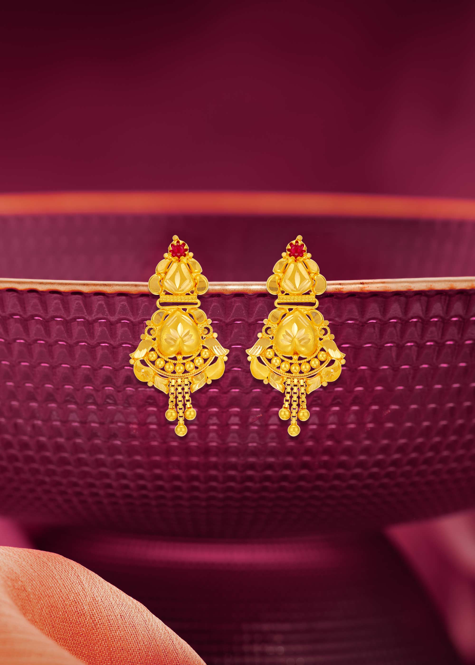 Coimbatore Chic 22K Gold Hanging Earring