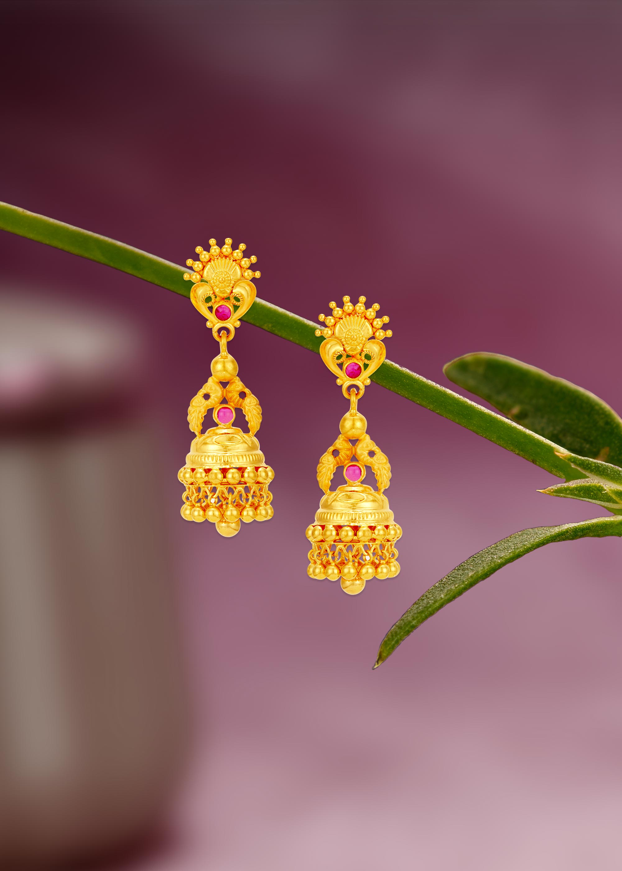 Hollow Parrot 22K Gold Model Jhumka Earring