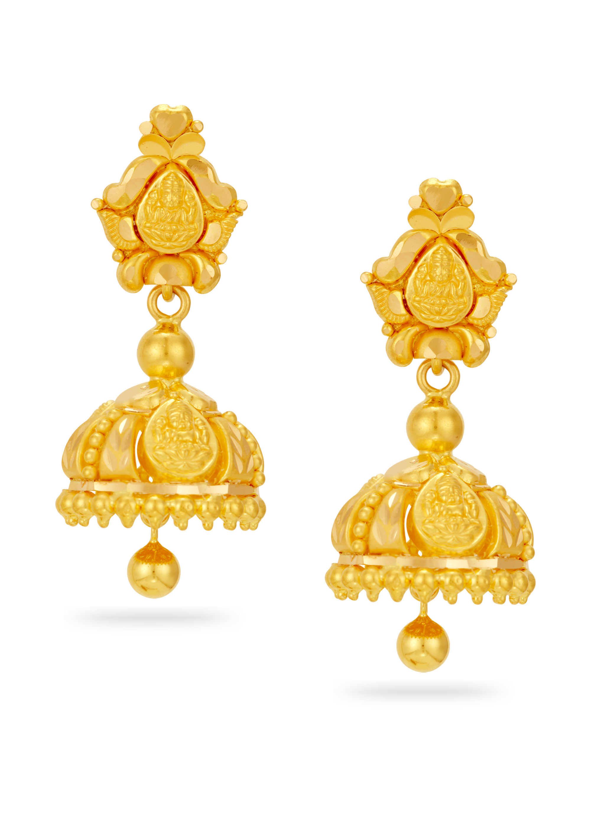 Lakshmi Facing 22K Gold Jhumka Earring