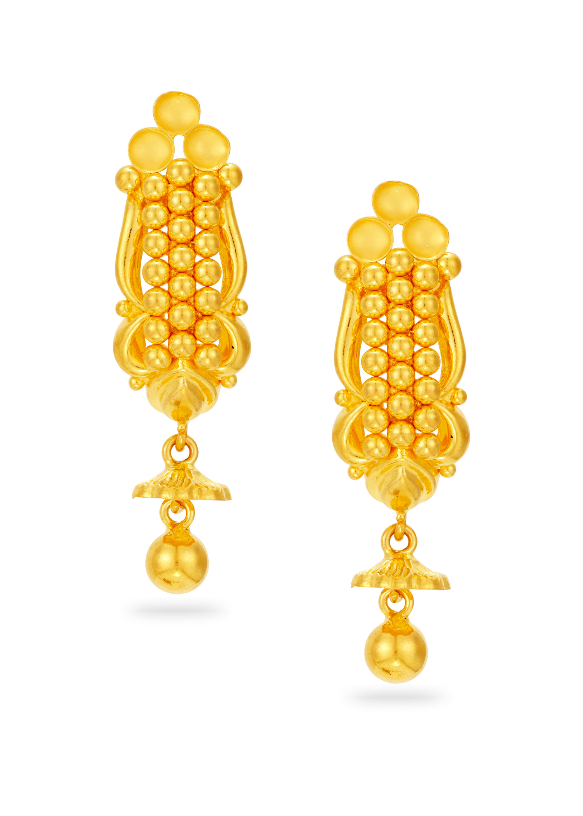 Clustered Ball 22K Gold Hanging Earring