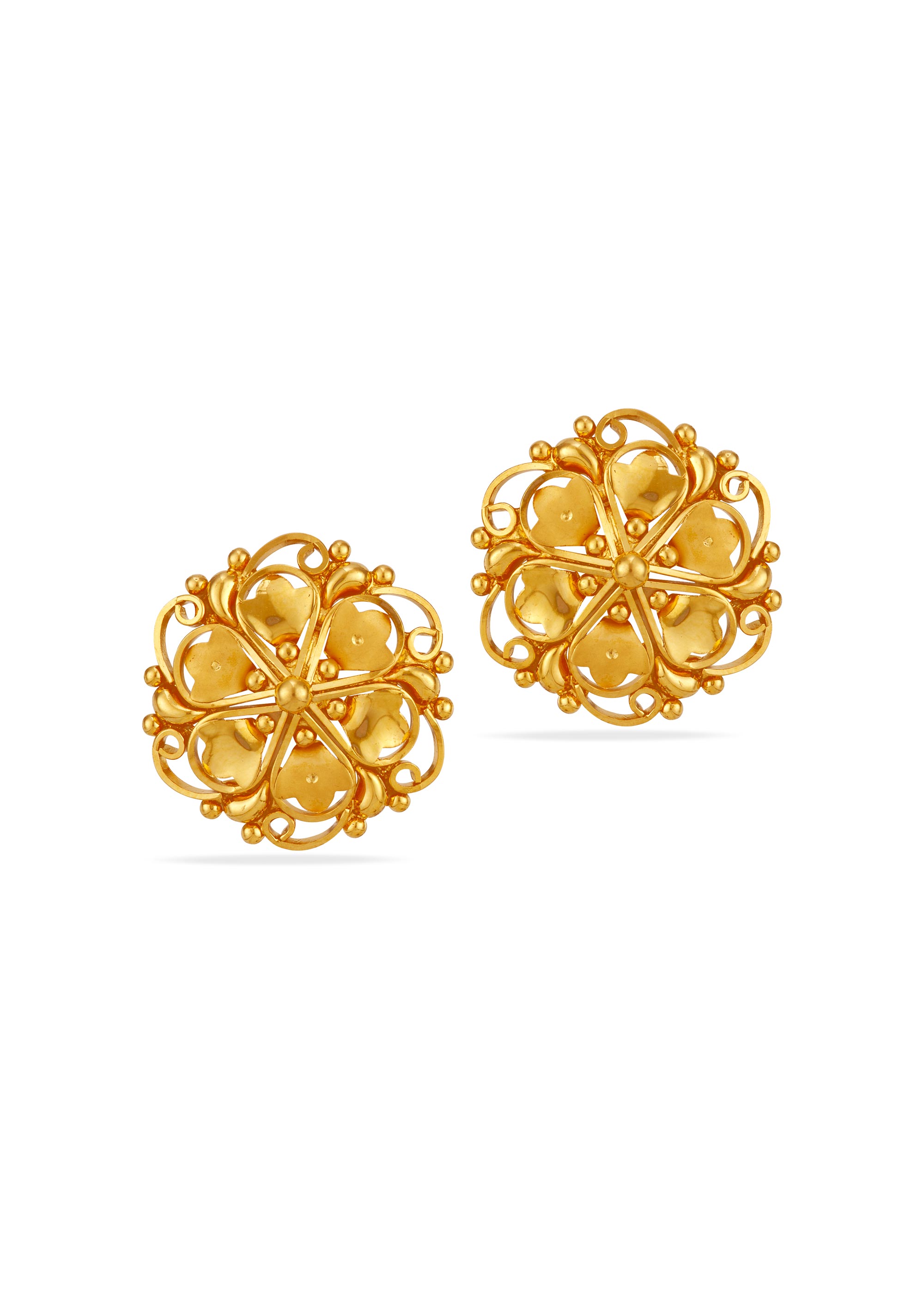Earthy Glow 22K Gold Stud Earring