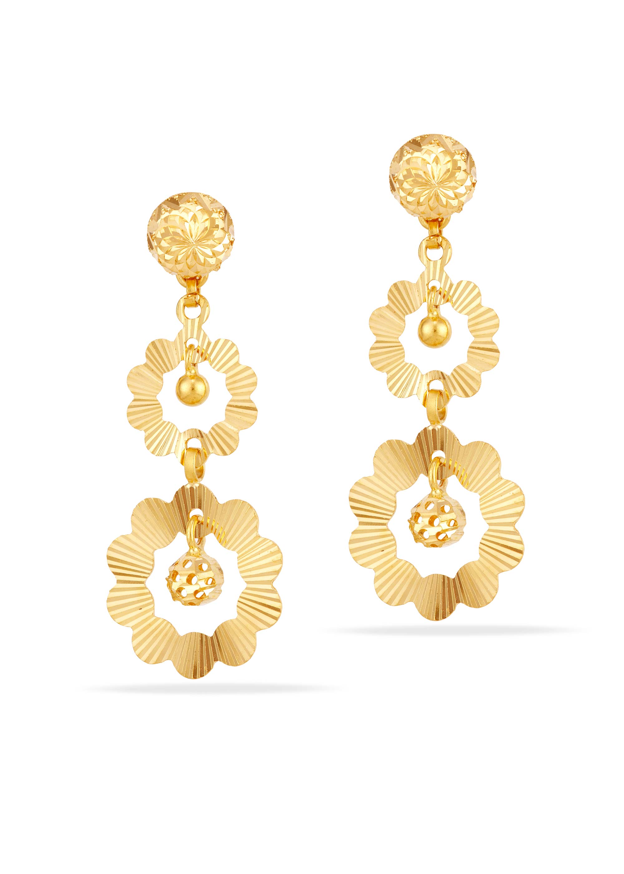 Floral Whispers 22K Gold Rajkot Hanging Earring