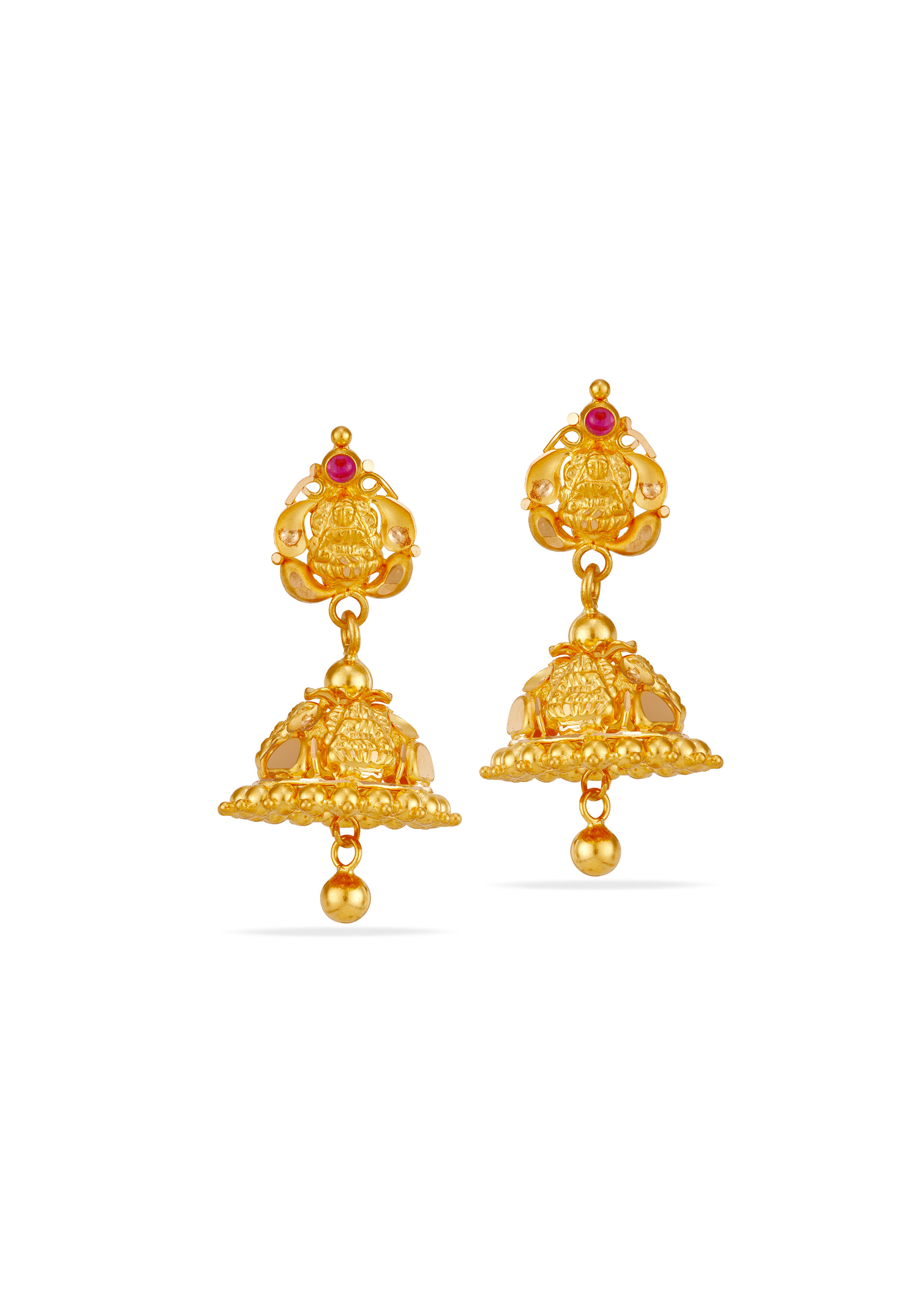 Sacred Shine 22K Gold Lakshmi Jhumka Earring