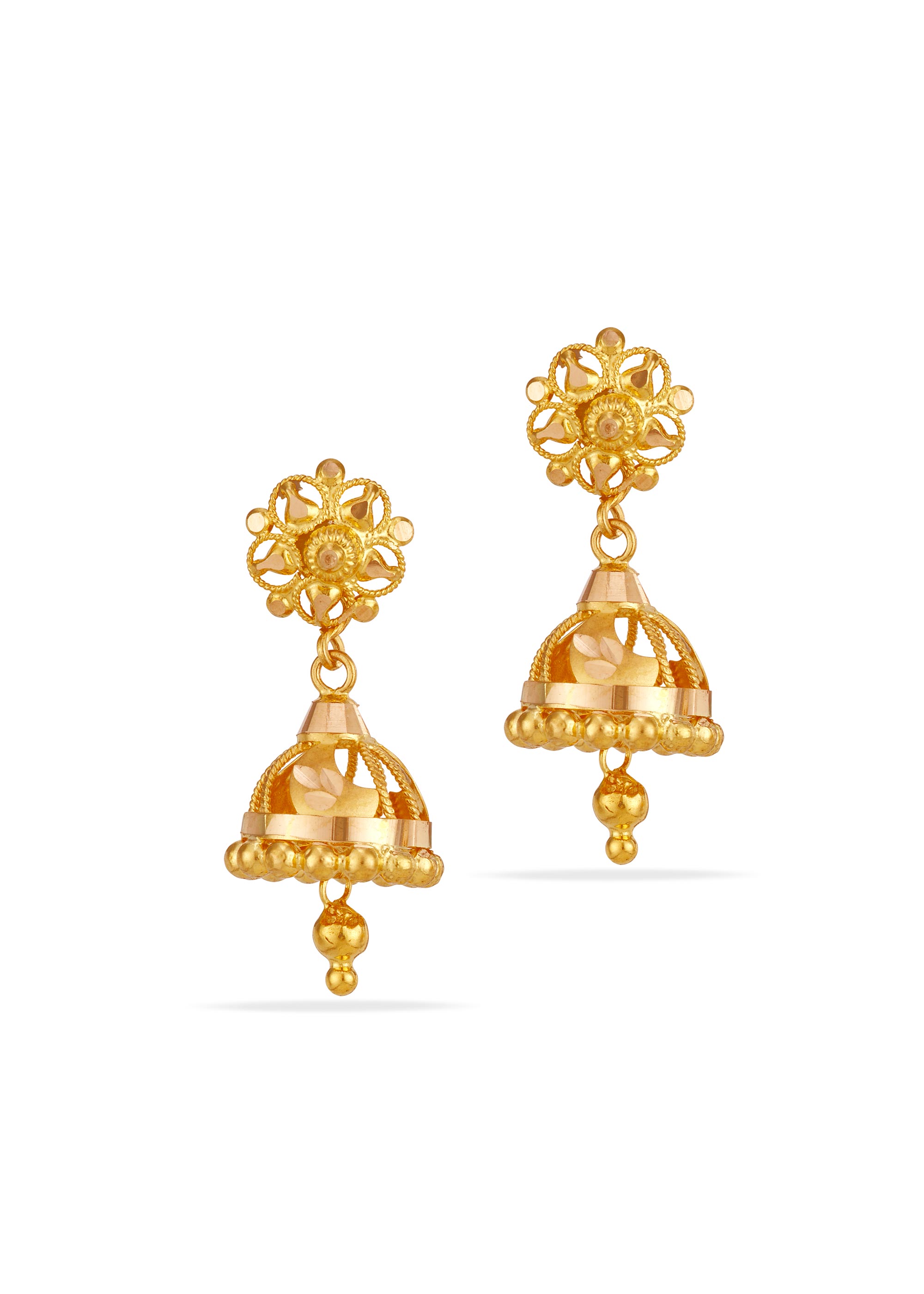 Timeless Villupuram 22K Gold Baby Jhumka Earring