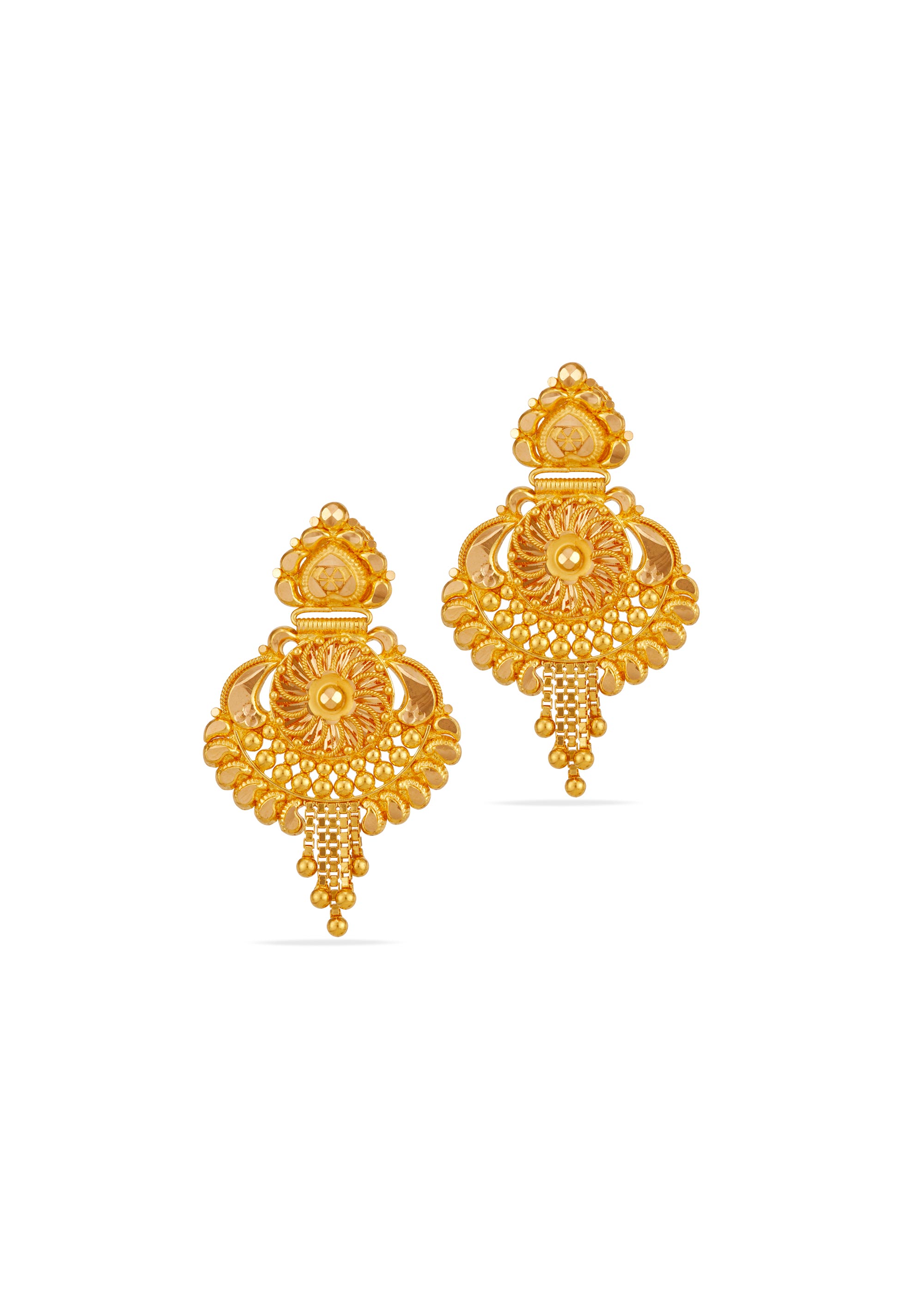 Graceful Bloom 22K Gold Hanging Earring