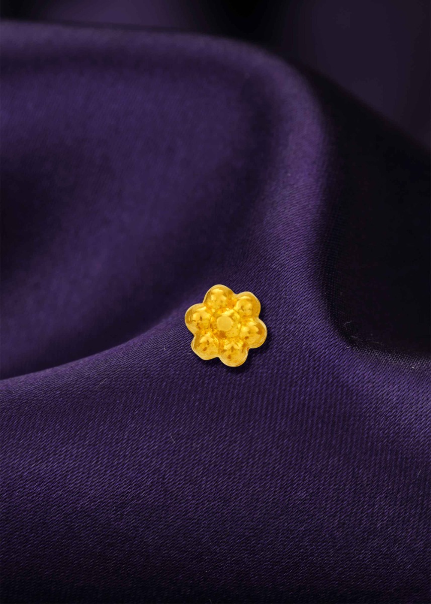 Blossom Charm 22K Gold Flower-Inspired Nose Pin