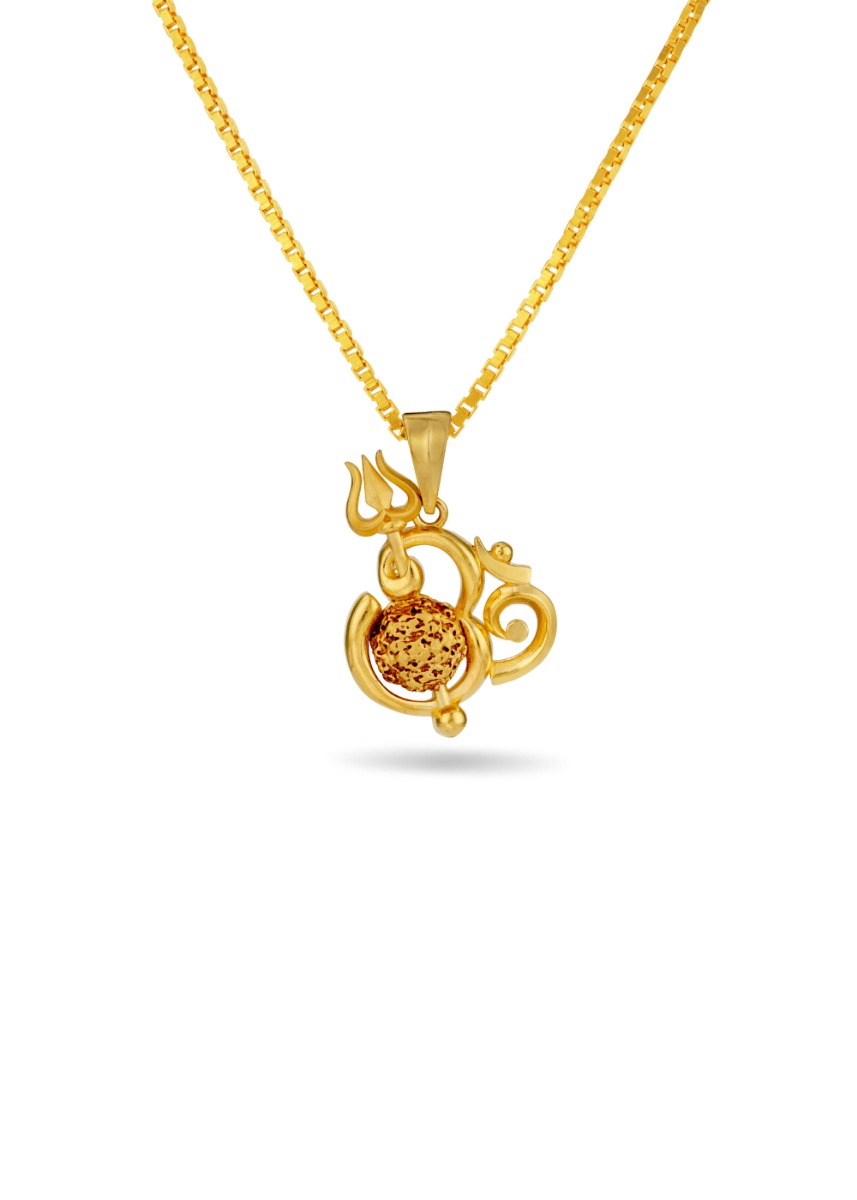OM Trishul 22K Gold Pendant