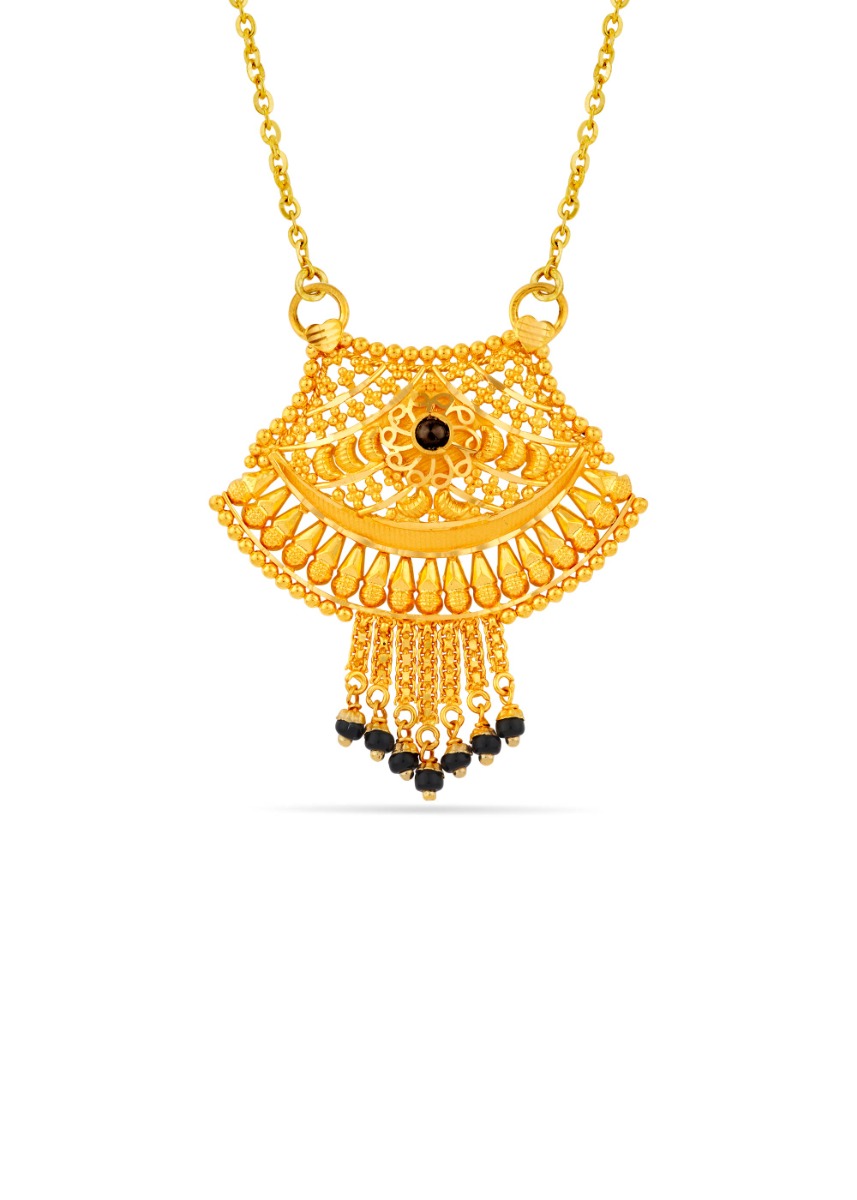 Floral Elegance 22K Gold Traditional Pendant