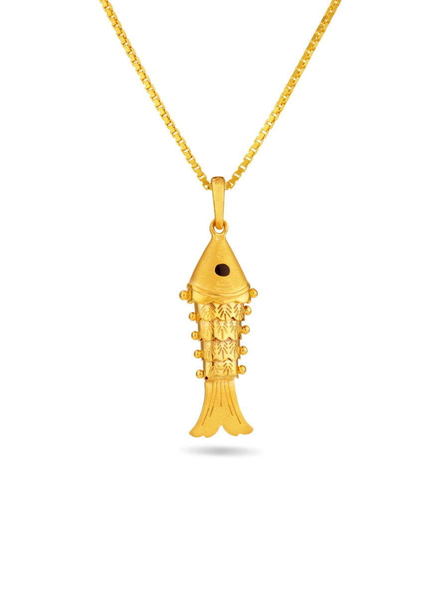 Serenity Fish 22K Gold Pendant