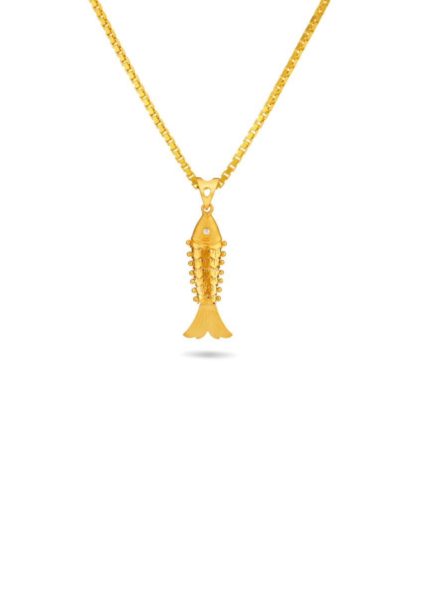 Aquatic Spirit 22K Gold Fish Pendant