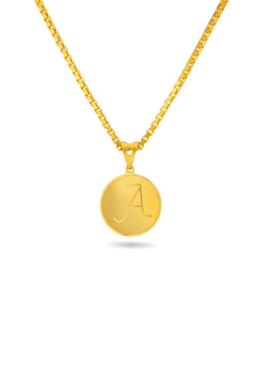 Rainbow Alphabet 22K Gold Pendant
