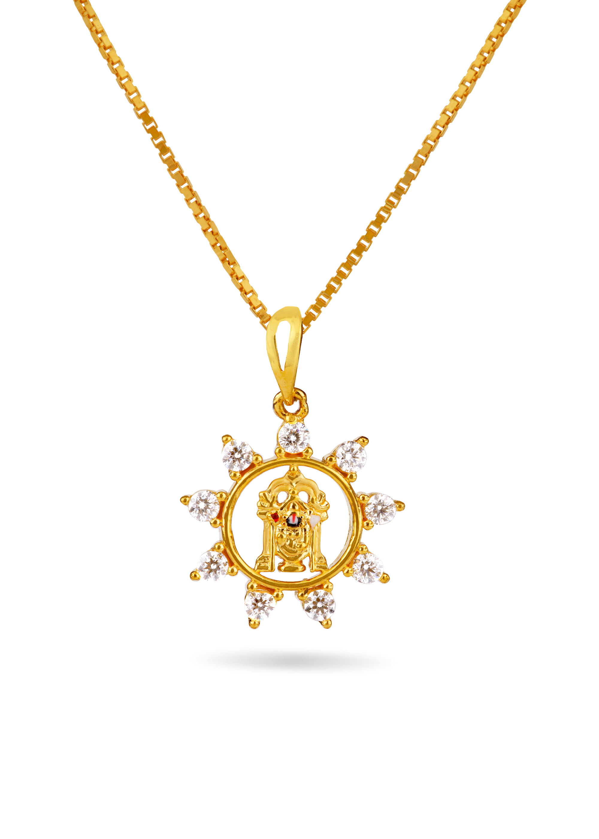 Balaji Stone 22K Gold Studded Traditional Pendant