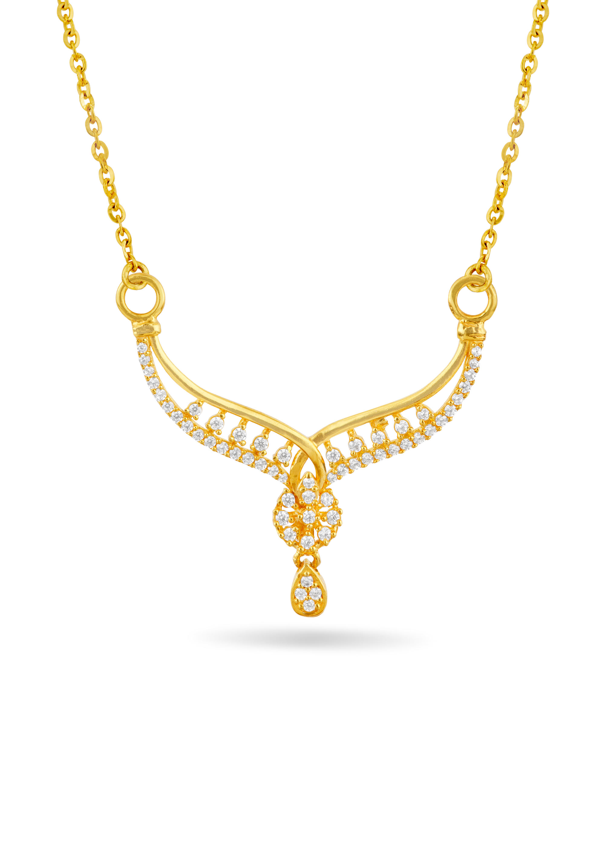 Bombay-Style U-Shaped 22K Gold Pendant
