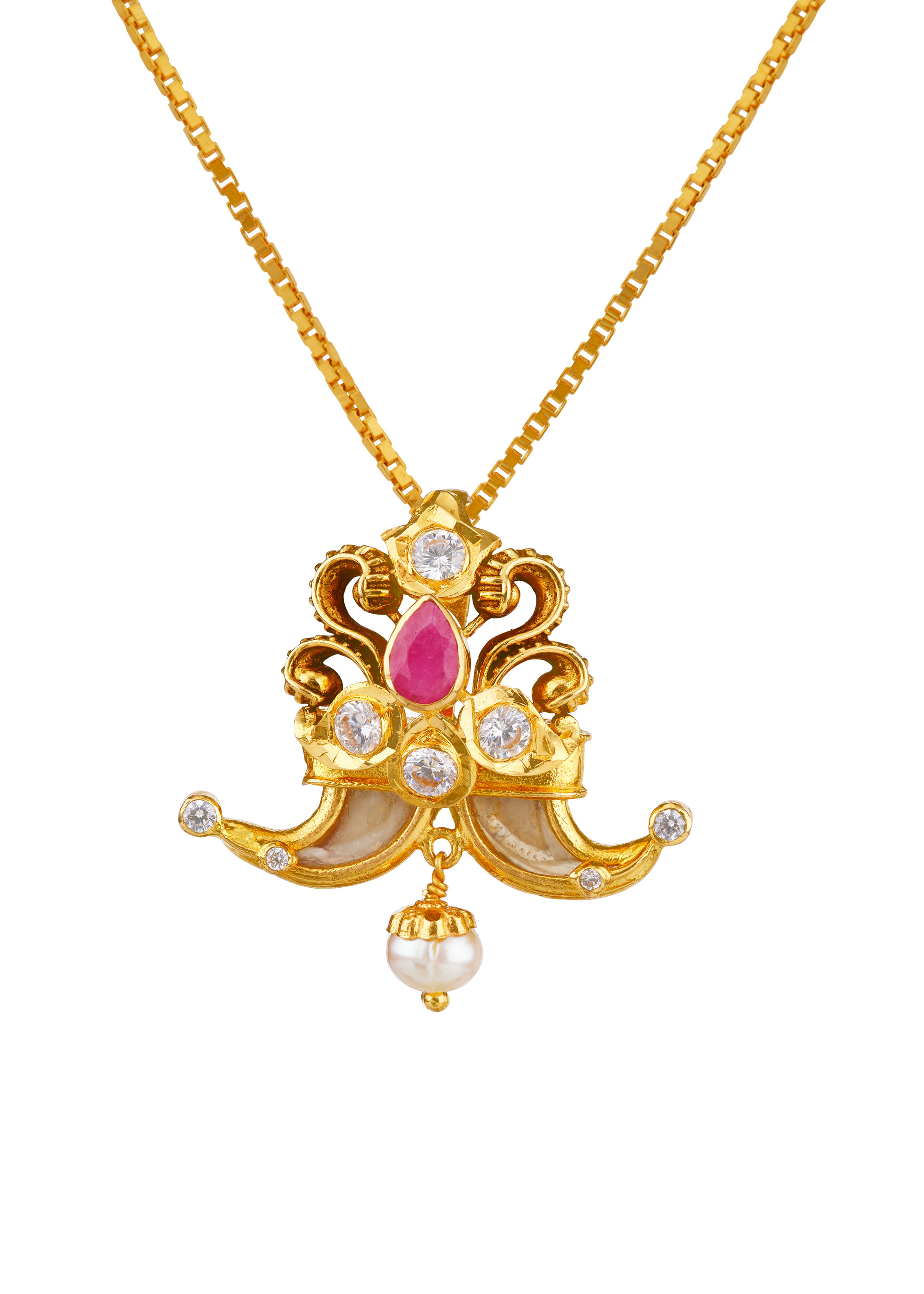 Twin Nail 22K Gold Shape Pendant