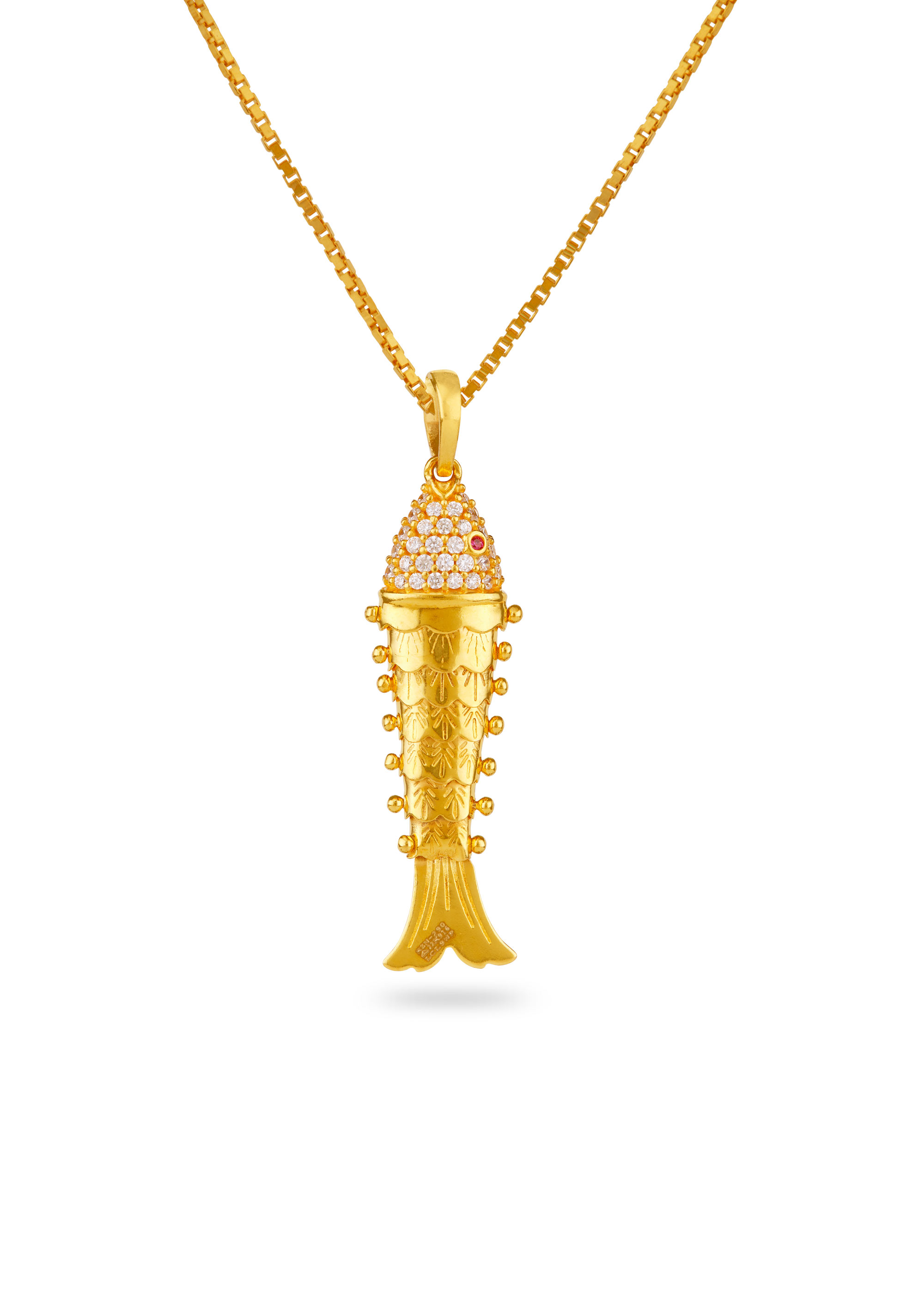 Fish Motif 22K Gold Pendant