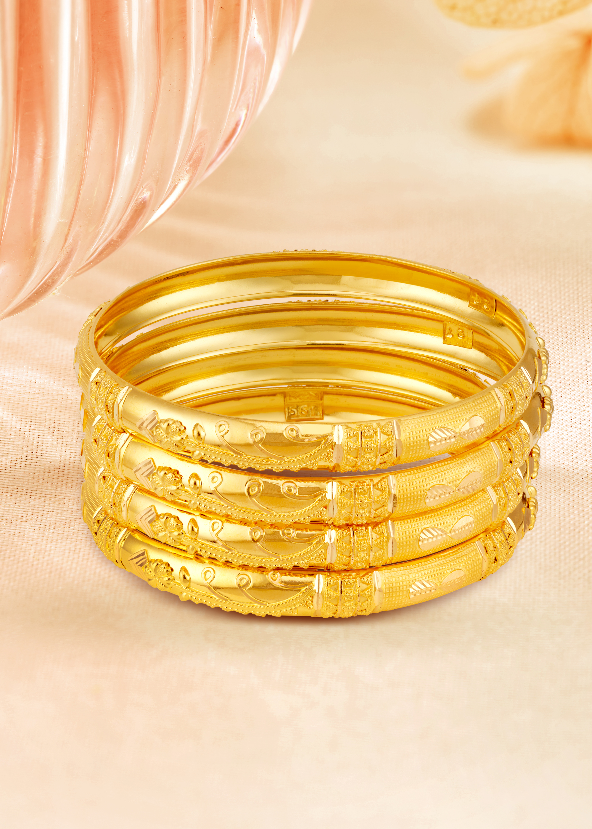Opulent Fancy Half-Round Bangle
