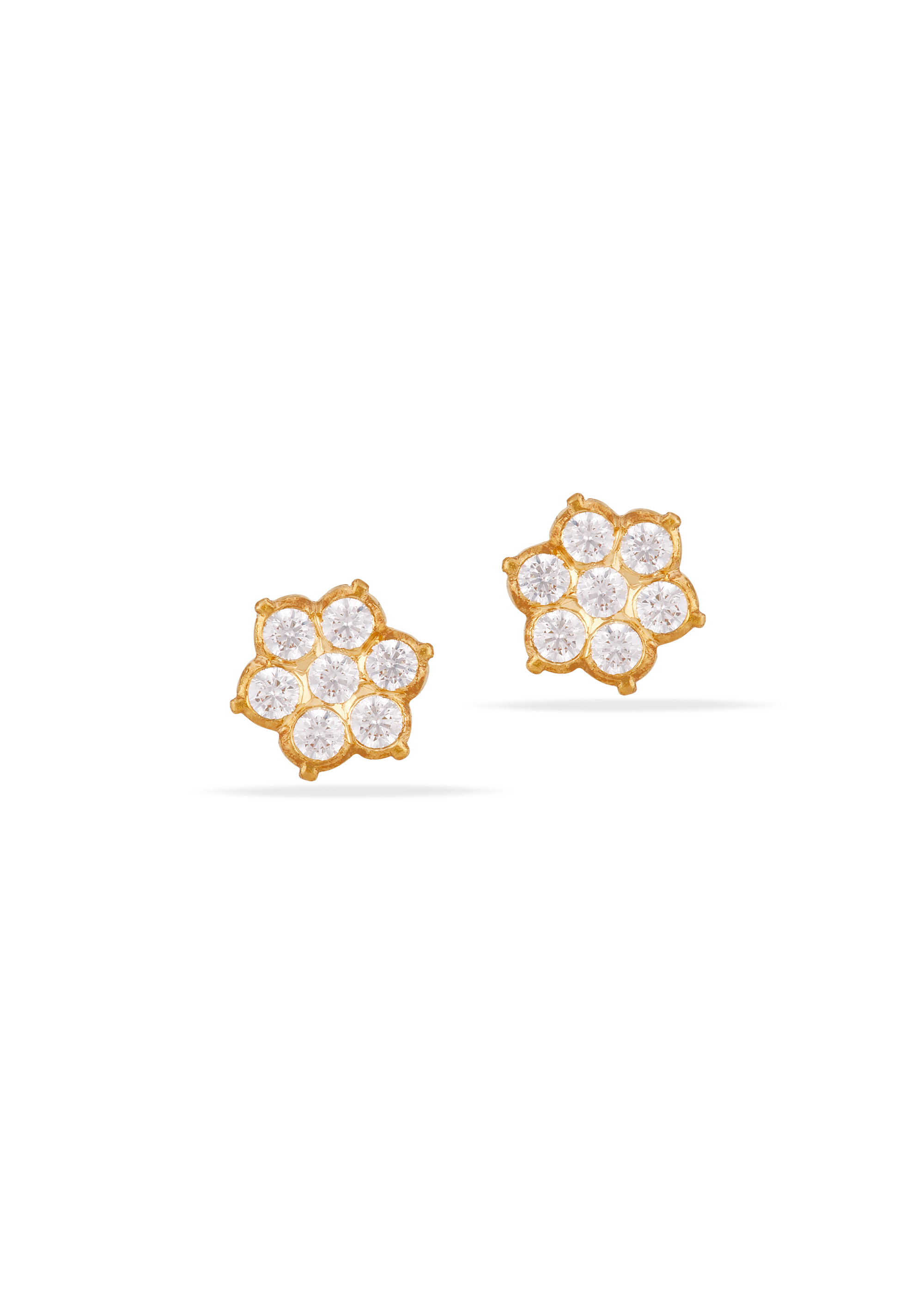 Radiant Cluster 22K Gold Stud Earring