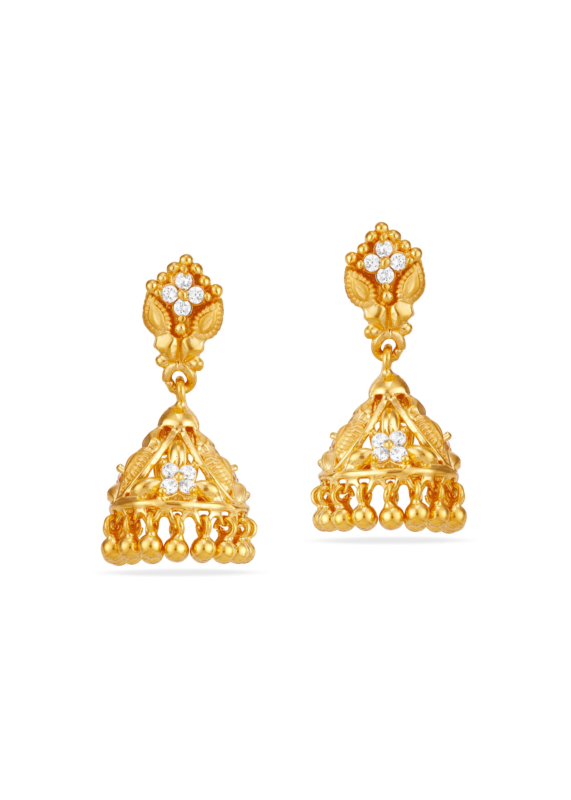Dreamdrop Sparkling 22K Gold Jhumka Earring