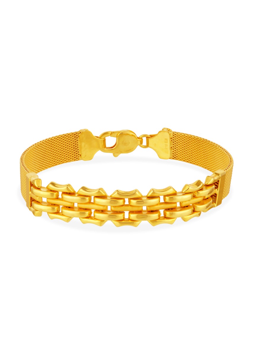 Bold Layered 22K Gold Solid Bracelet