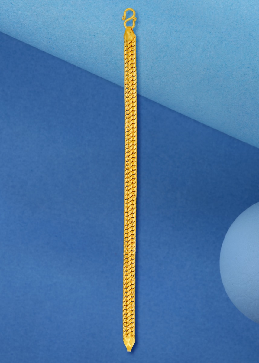 Sleek Hollow 22K Gold Bracelet