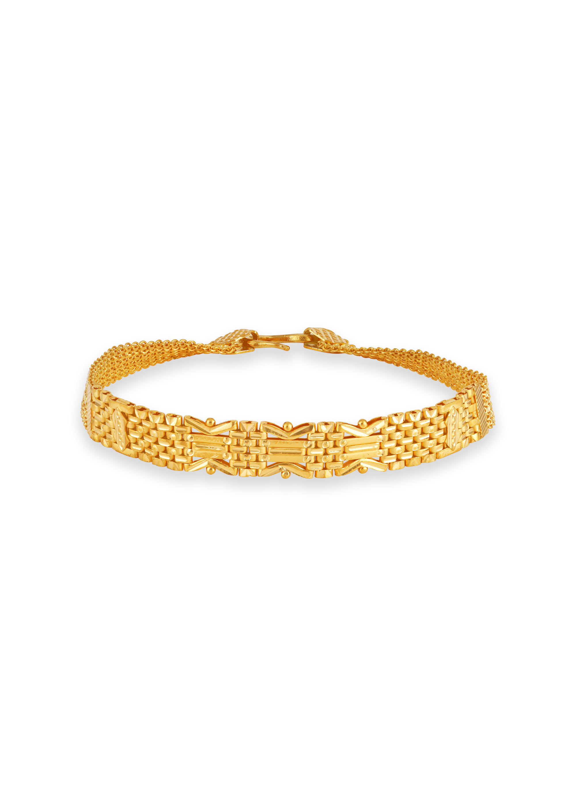 Textured Edge 22K Gold Bracelet