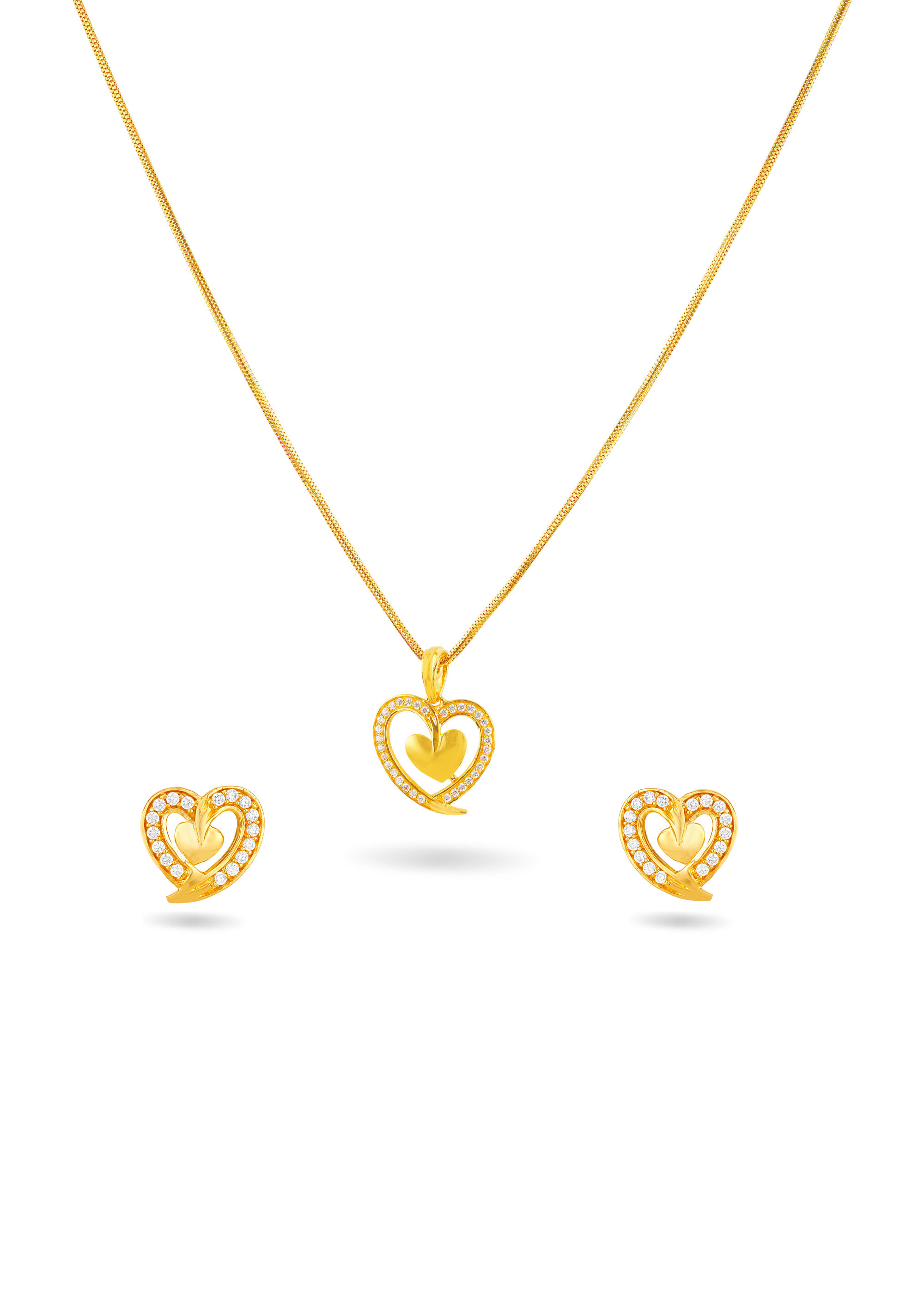 Stone Heart 22K Gold Neckwear Set
