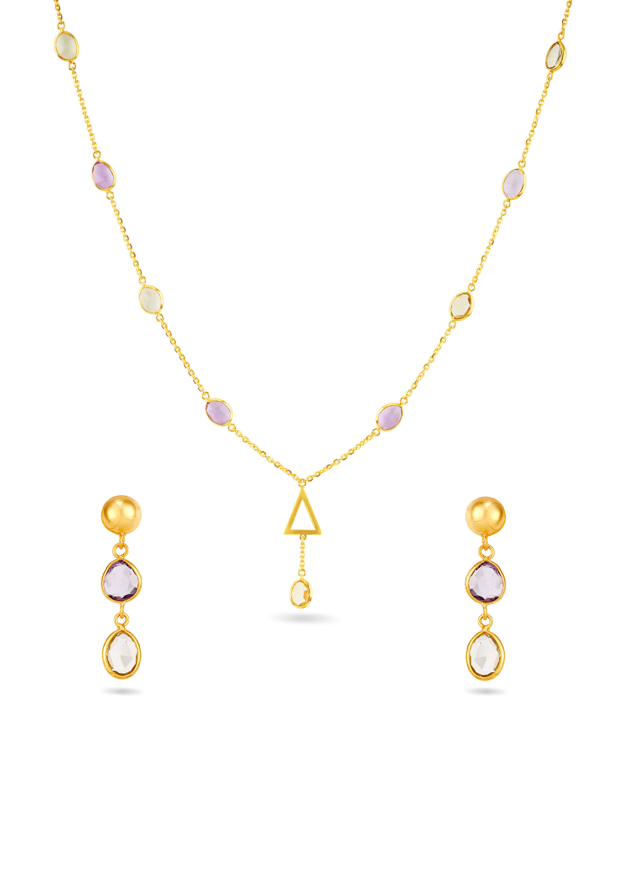 Whimsy Charm 22K Gold Stone Neckwear Set