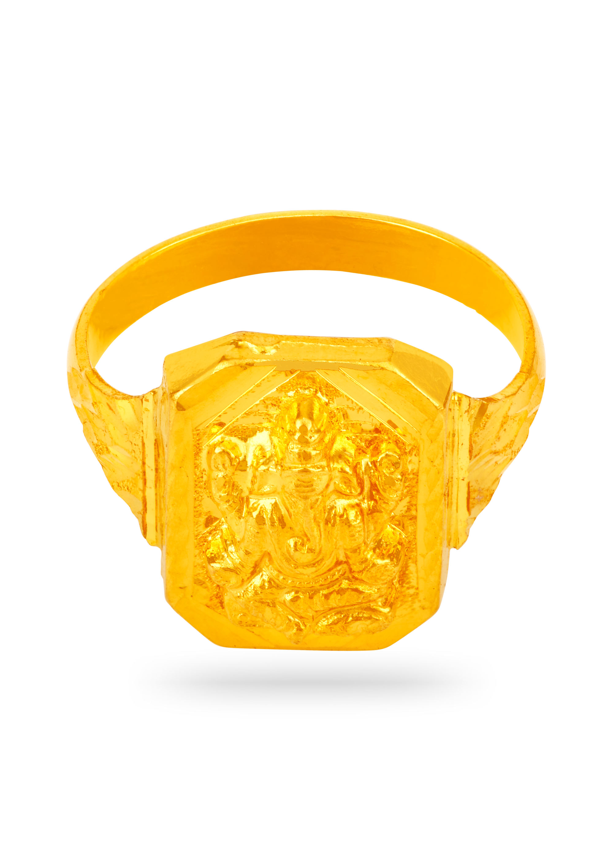 Divine Embossing 22K Gold Ganesh Finger Ring