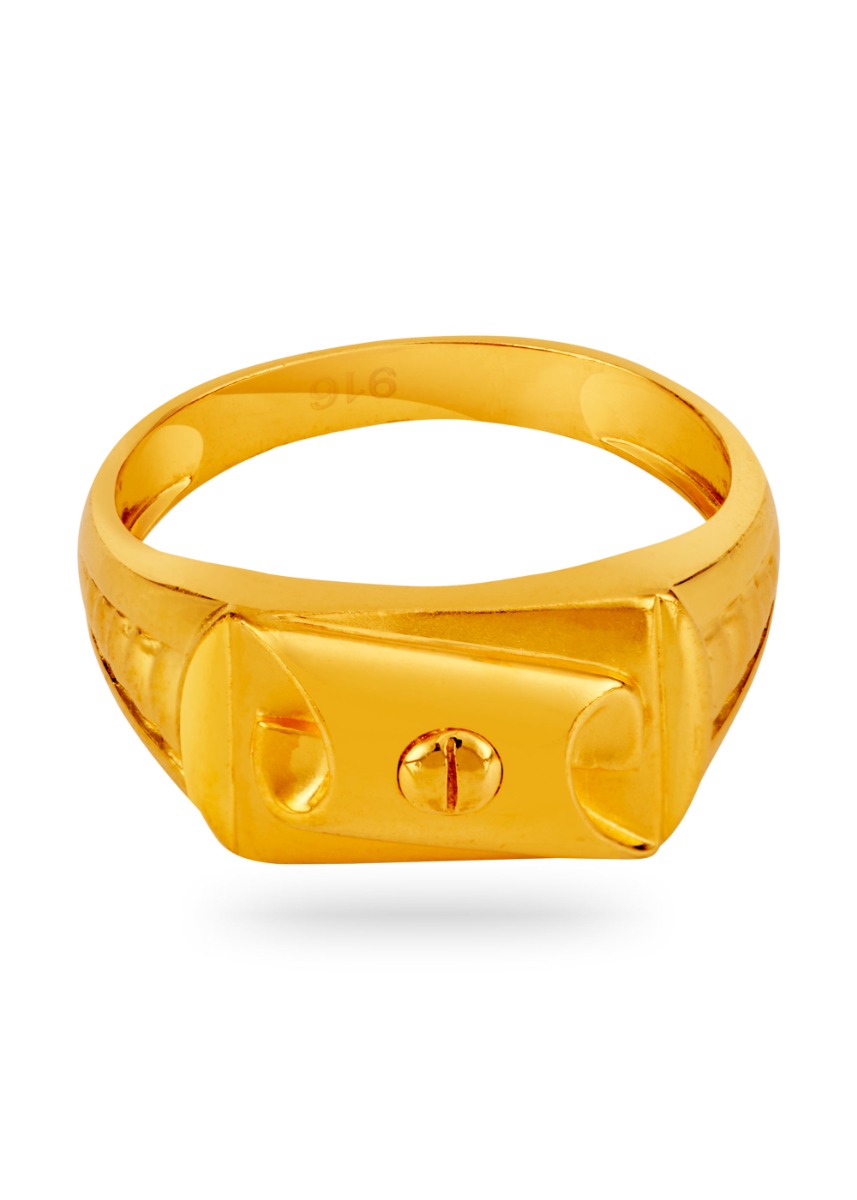 Sacred Swastik 22K Gold Finger Ring