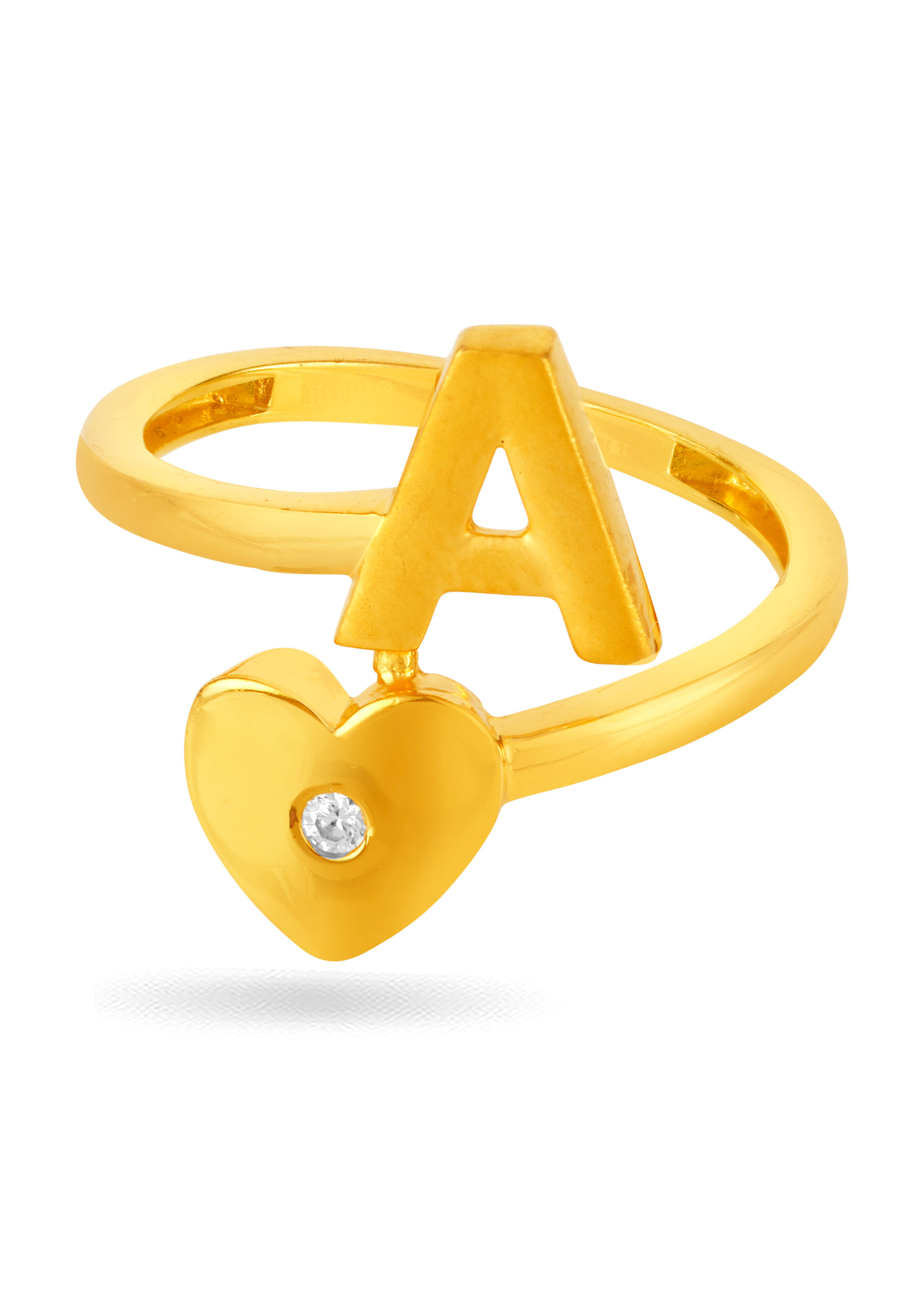 Alphabet 'A' 22K Gold Signature Finger Ring