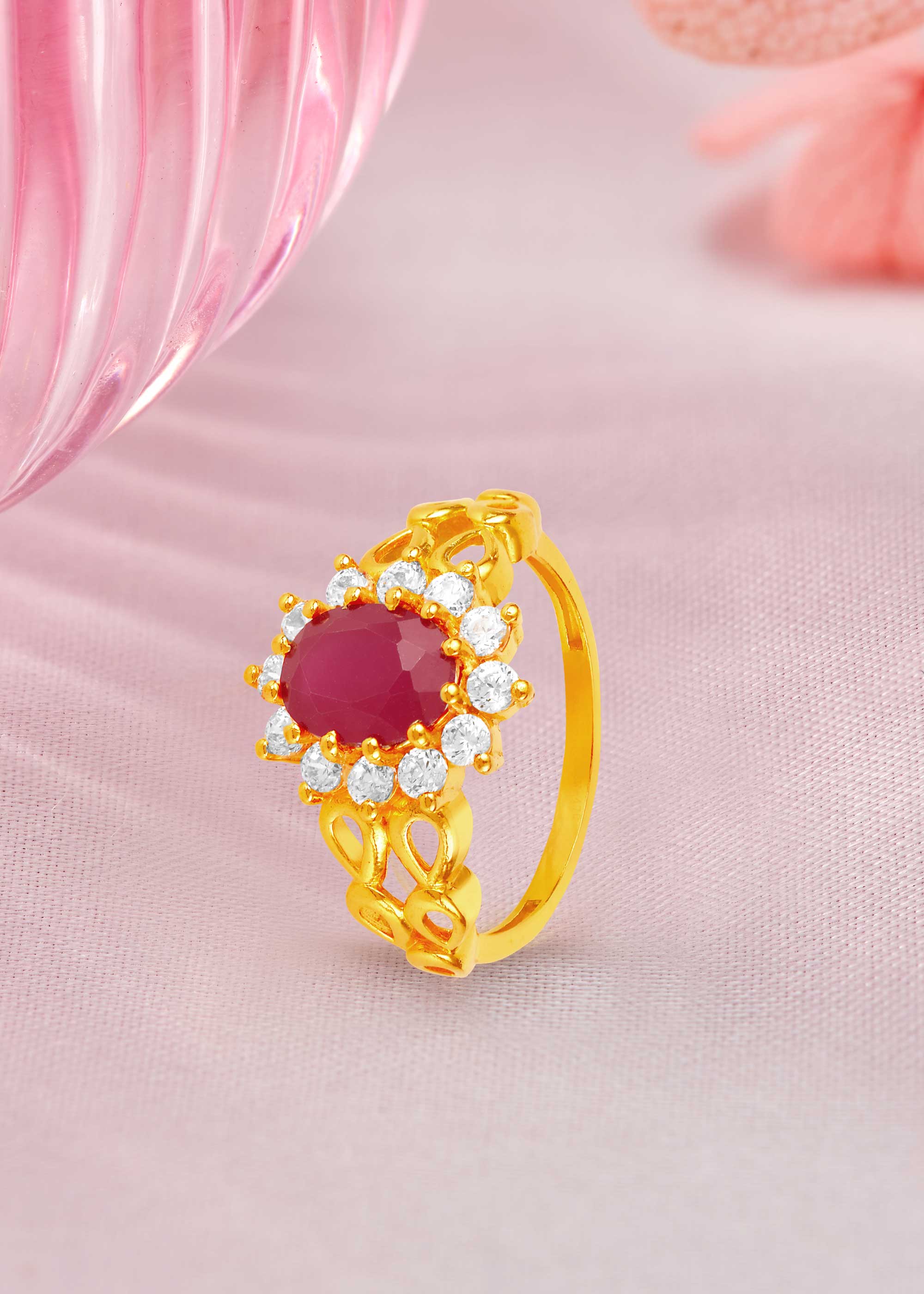 Ruby Radiance 22K Gold Elegant Party Finger Ring