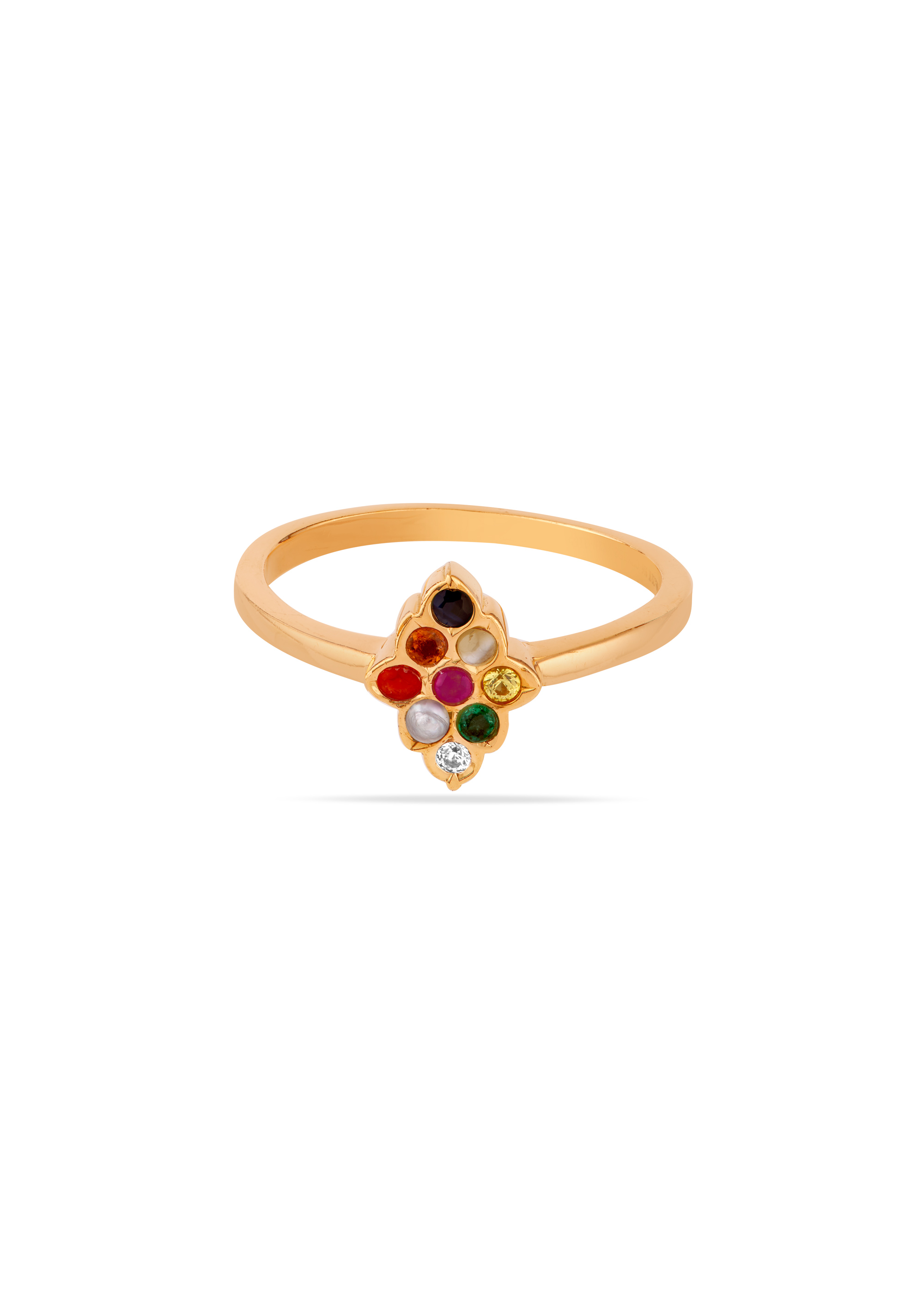 Classic Navaratna 22K Gold Finger Ring