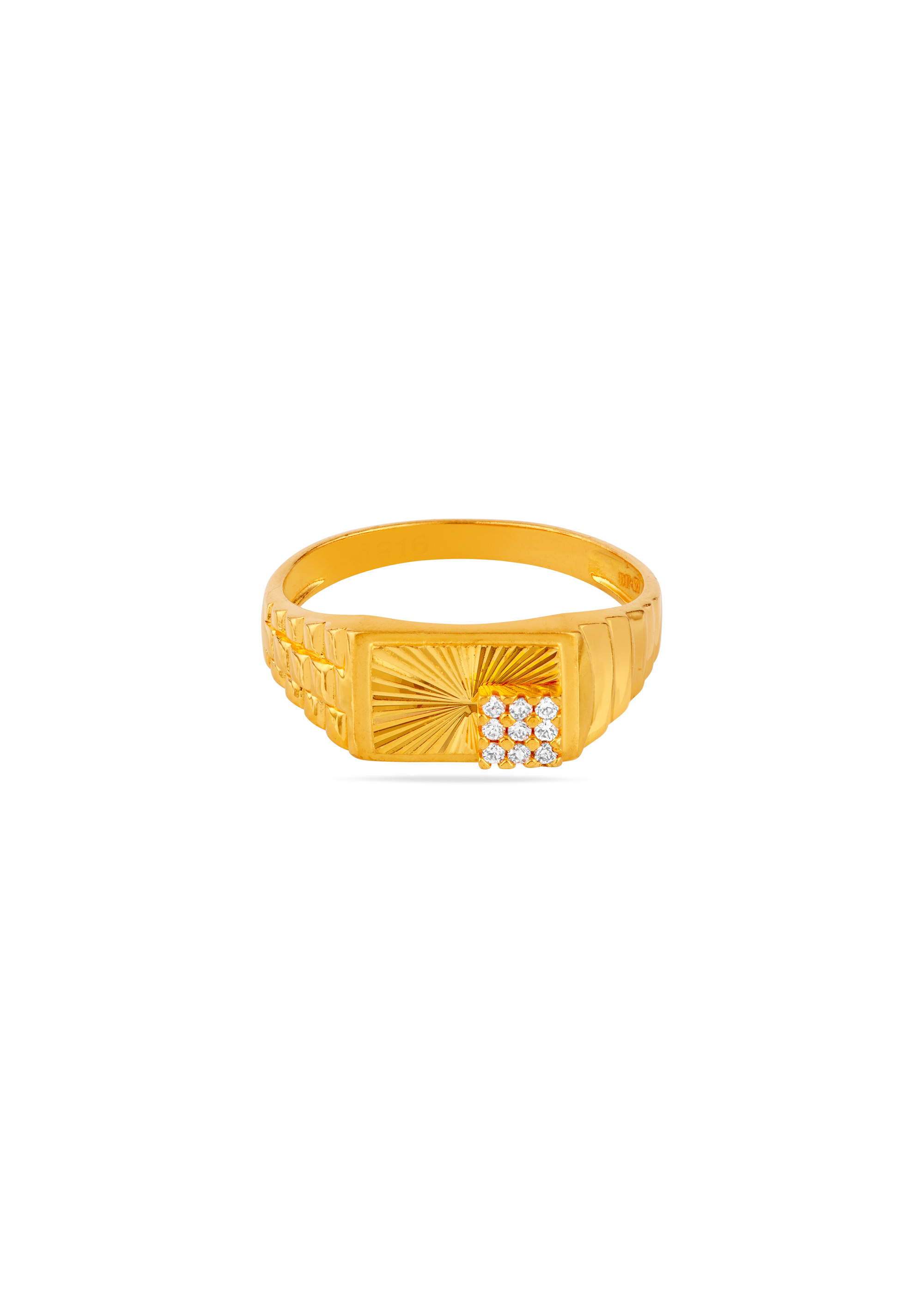 Axis Line 22K Gold Stone Finger Ring