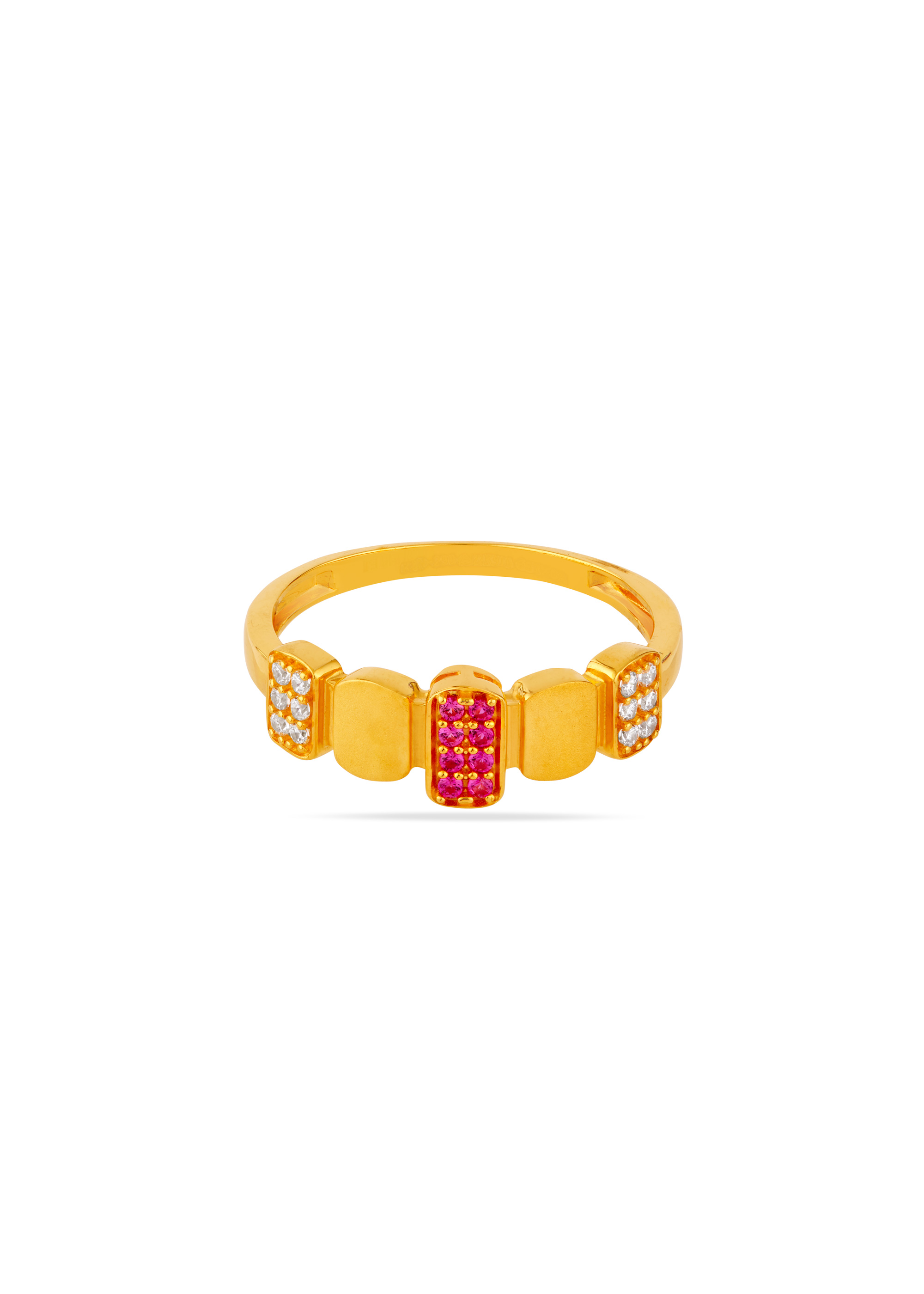 Prism Glow 22K Gold Square Finger Ring