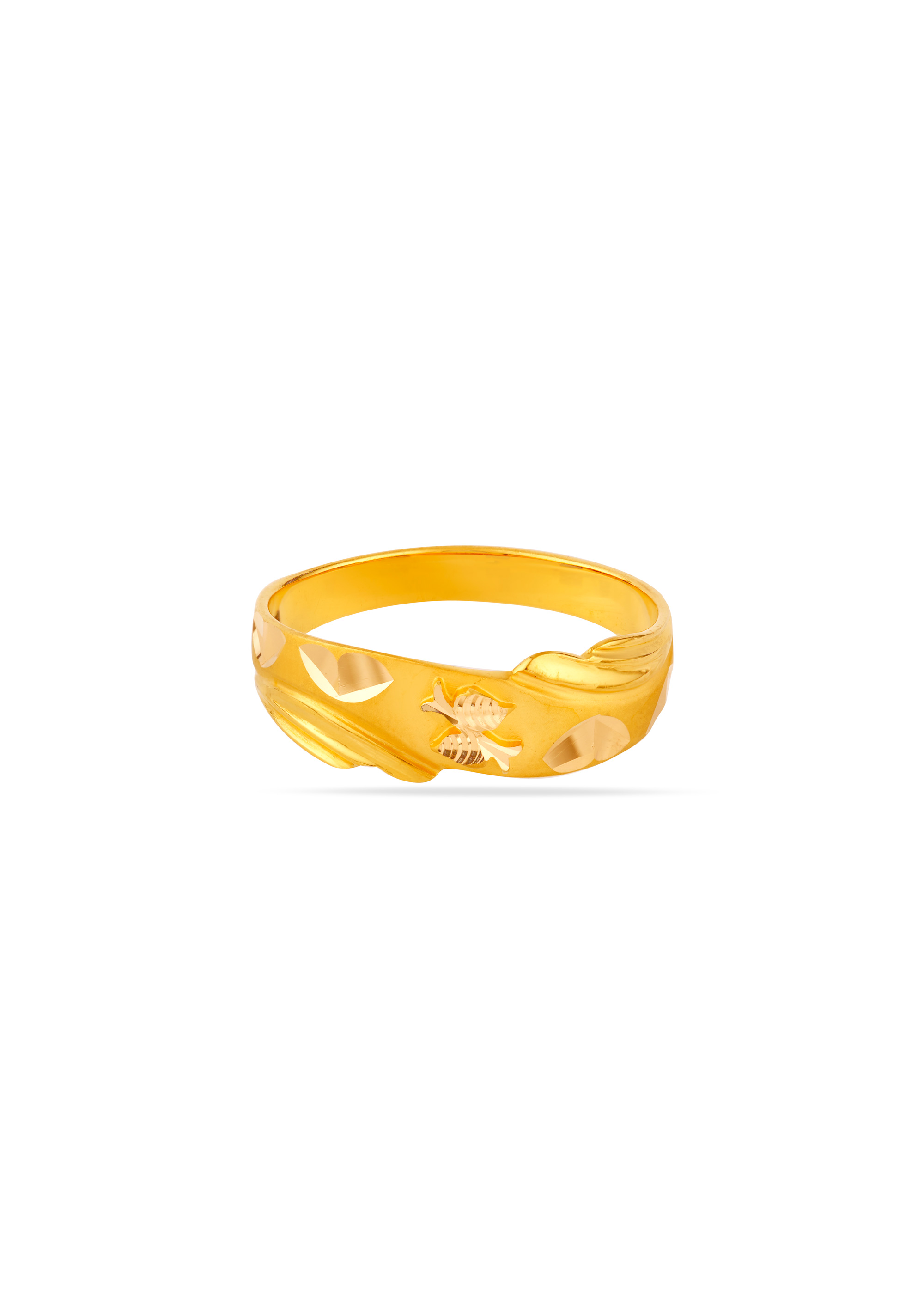 Bloom Line Engraved 22K Gold Finger Ring