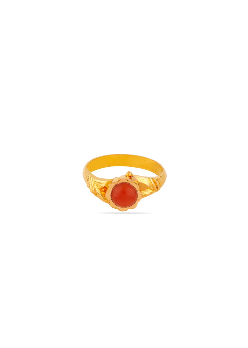 Tiny Traditions 22K Gold Green Finger Ring