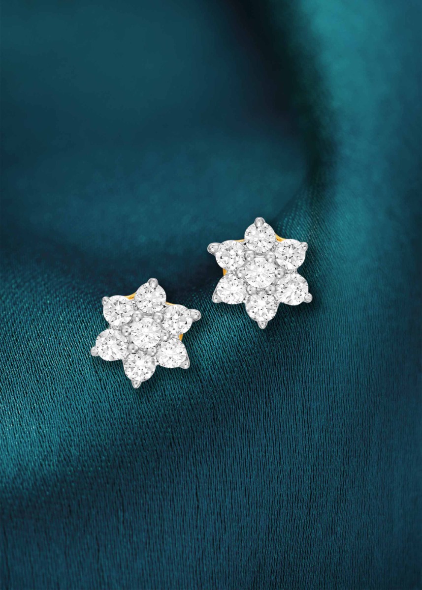 Radiant Seven-Stone Diamond Stud Earring