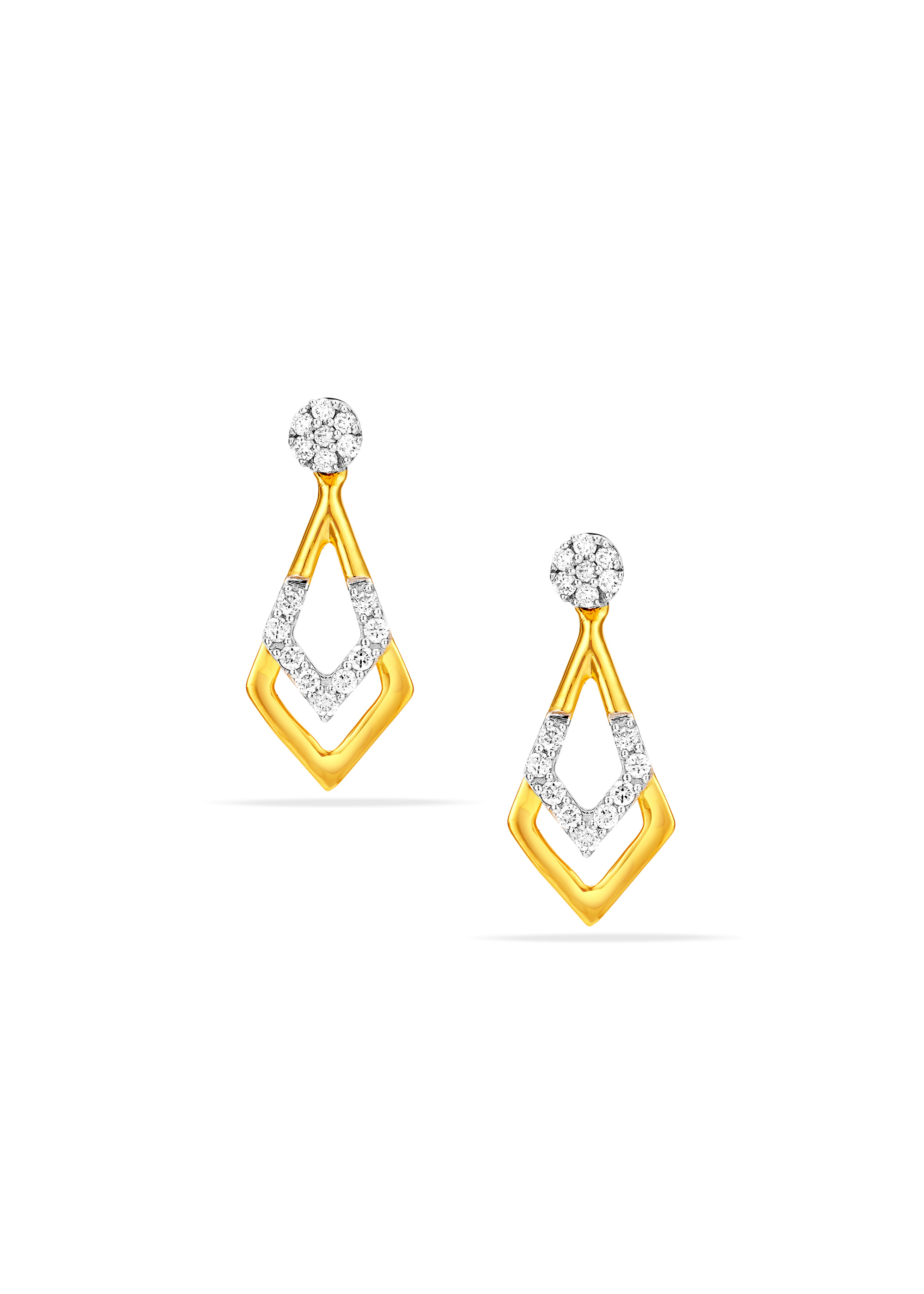 Geometric Diamond Hanging Earring