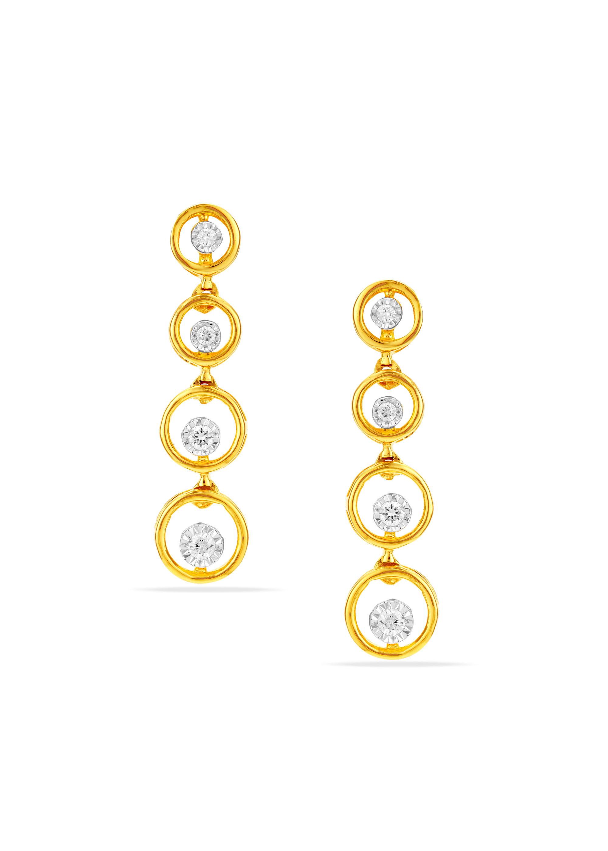 Geometric Harmony Diamond Hanging Earring