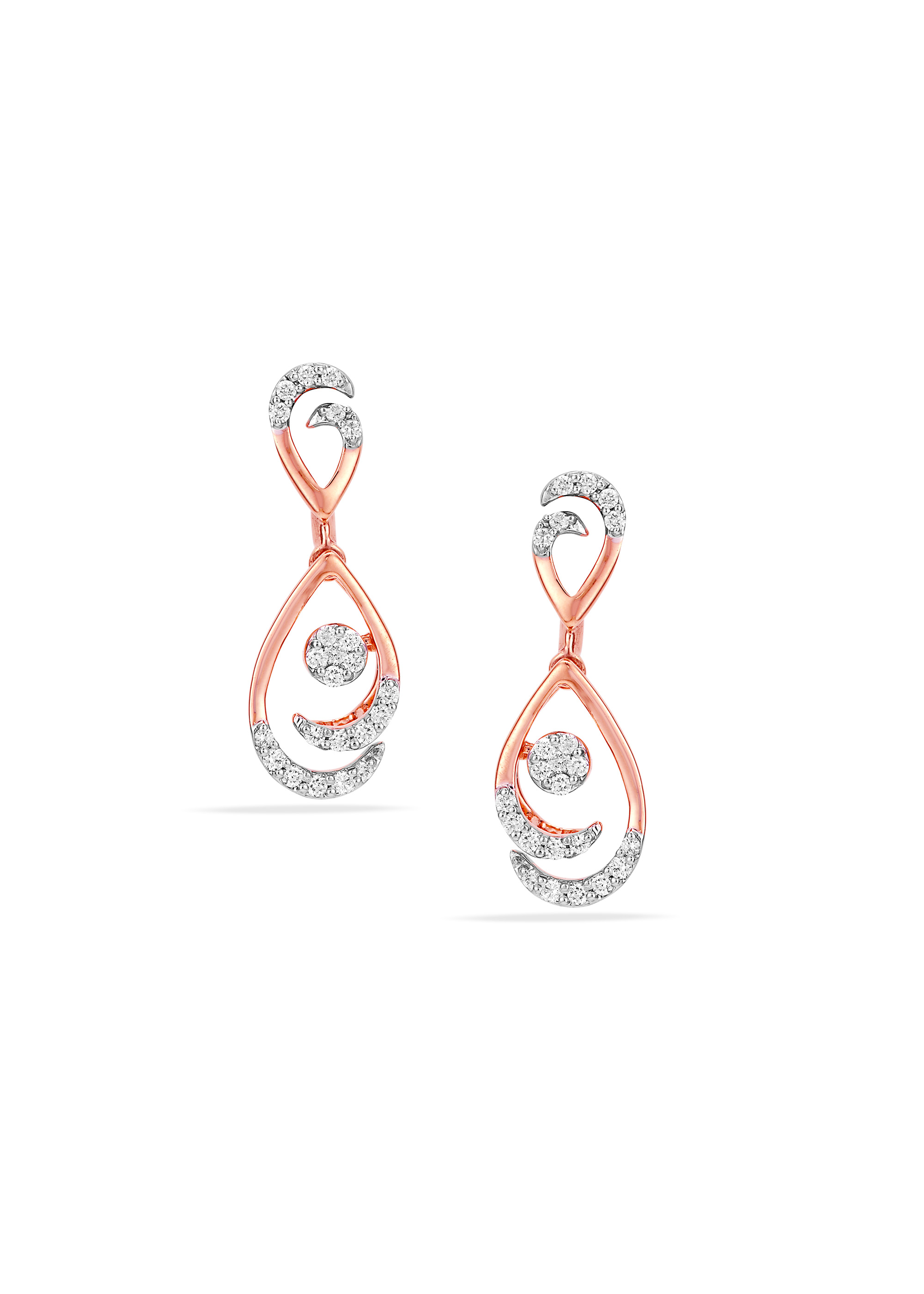 Leaf Elegance Diamond Hanging Earring