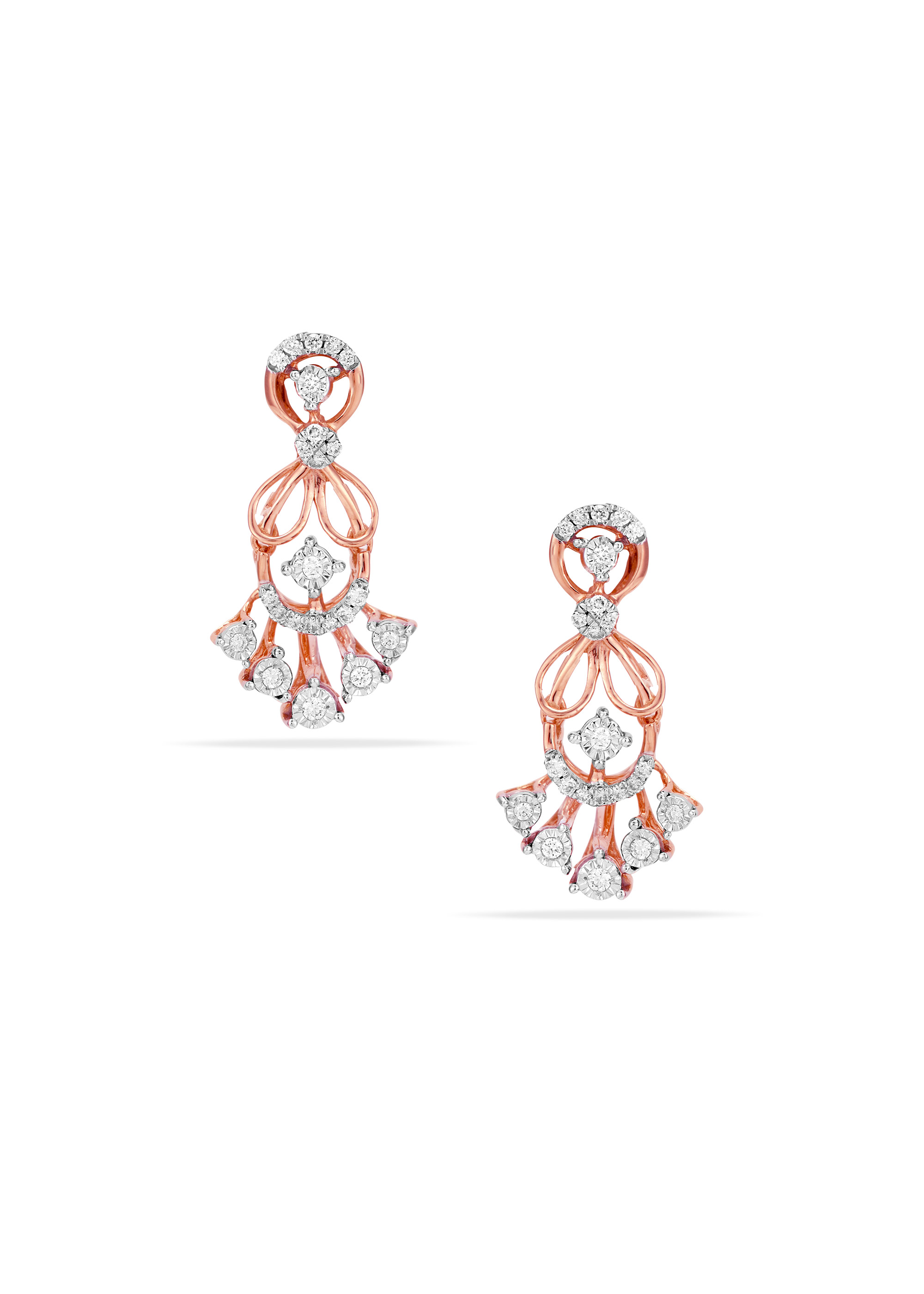 Floral Elegance Diamond Hanging Earring