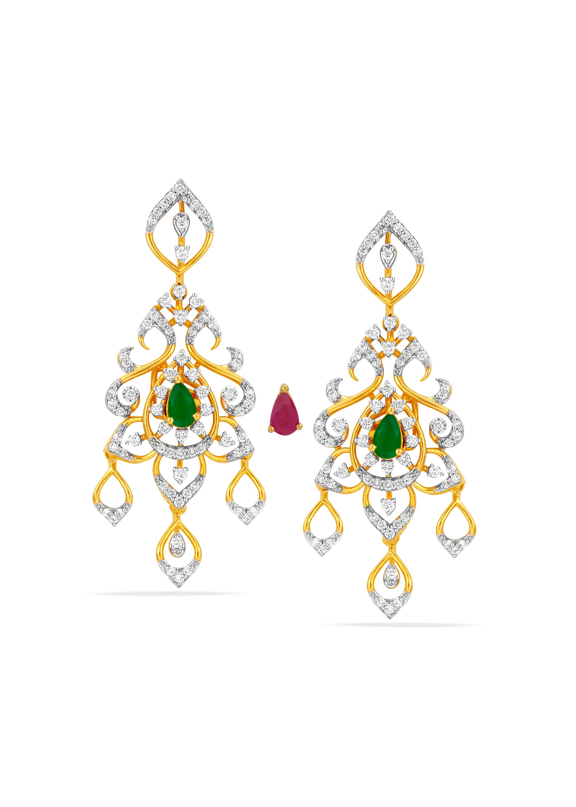 Lotus Blossom Diamond Hanging Earring