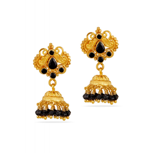 Blackbead Grace 22K Gold Filigree Jhumka Earring