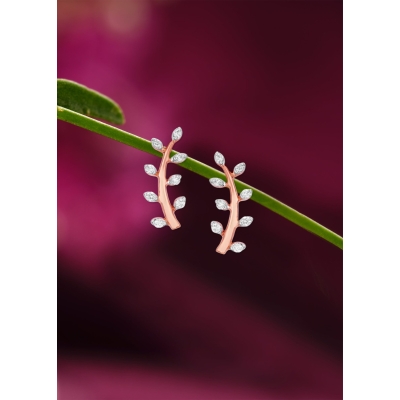 Leafy Delight Diamond Stud Earring