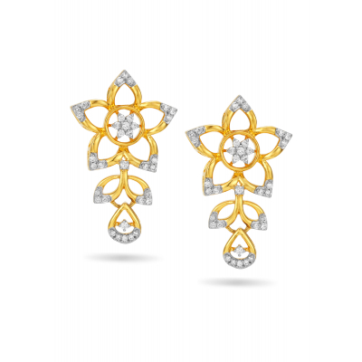 Jasmine Bloom Diamond Hanging Earring