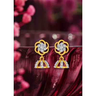 Floral Delightful Diamond Jhumka Earring
